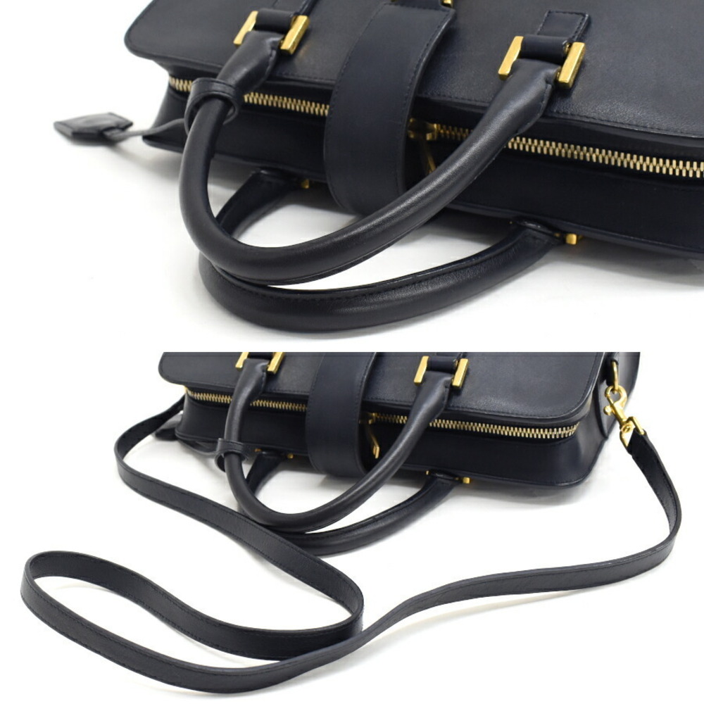 Saint Laurent Cabas Bag Dark Navy Blue Leather PARIS - Picture 7 of 9